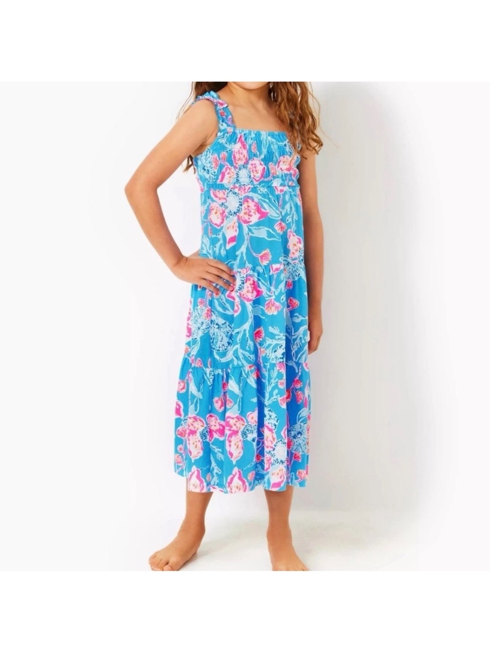 Lilly Pulitzer Girls Mini Hadly Maxi Dress Smocked